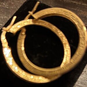 Elegant 14kt Gold Plated Hoop Earrings 2 inches long. New